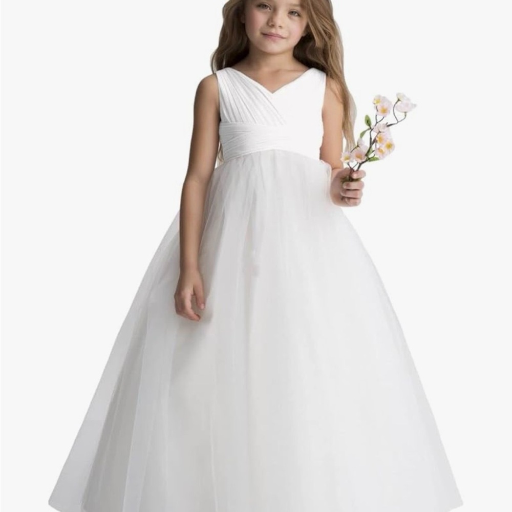 Elegant White Flower Girl Dress